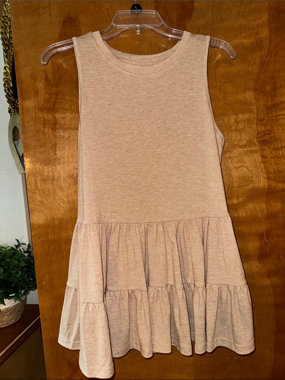 Girls' Sleeveless Tiered Dress - Cream
